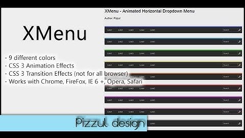PRODUCTS - XMenu - Animated Horizontal Dropdown Menu
