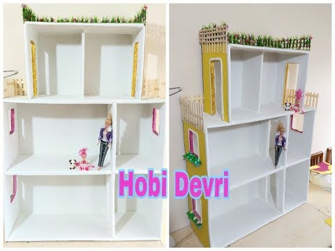 DIY, Making Barbie House, Doll House,Barbie Evi Yapılışı,Kolay Barbie Evi, Oyun Evi, Kendin Yap