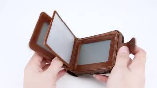 Bull Captain Zip Leather Wallet 14 Credit Card Holder with 4 ID Windows screenshot 4