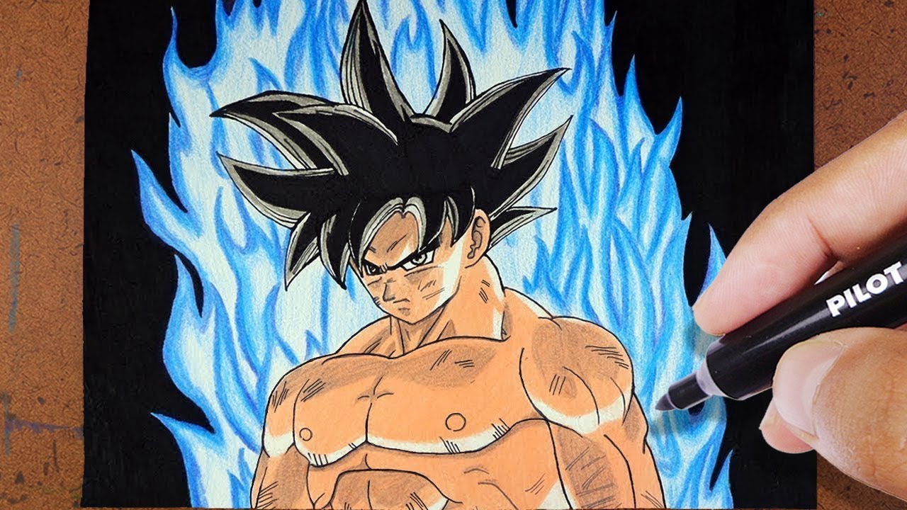 Como Desenhar GOKU LIMIT BREAKER ssj Dragon Ball Super - Instinto