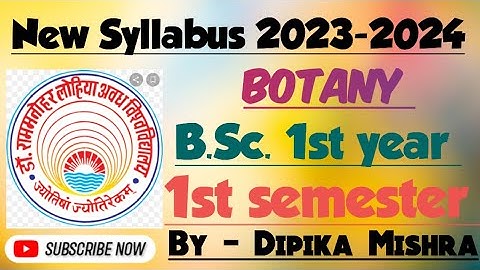 || Dr. RMLAU Botany New Syllabus B.Sc 1st year ||  2023 -2024 ||