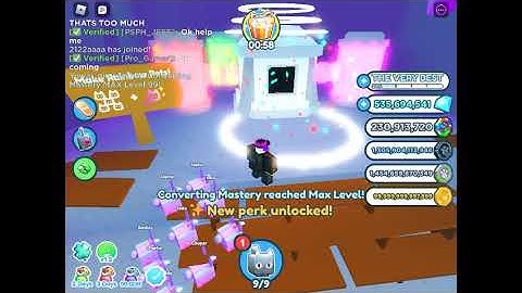 finally reached level 99 on converting mastery ( Pet Sim X)