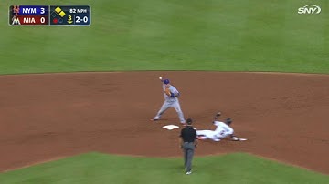 NYM@MIA: Mets turn a 6-4-3 double play behind Matz