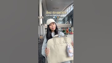 Everything I packed in my airport bag to survive like a pro in economy ✈️✨#whatsinmybag #traveltips