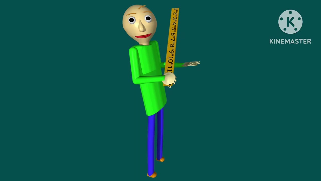 Baldi In Dark Cyan Background (Baldi In Backgrounds Color Episode 38)