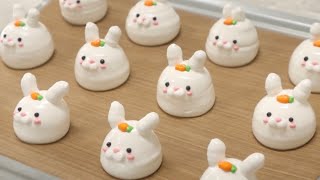 미니오븐 당근 토끼 머랭쿠키 만들기 2 Making Carrot Rabbit Meringue Cookies with mini-oven 2