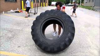 tire flipping with Azar