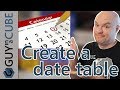 Power BI date table: create using DAX