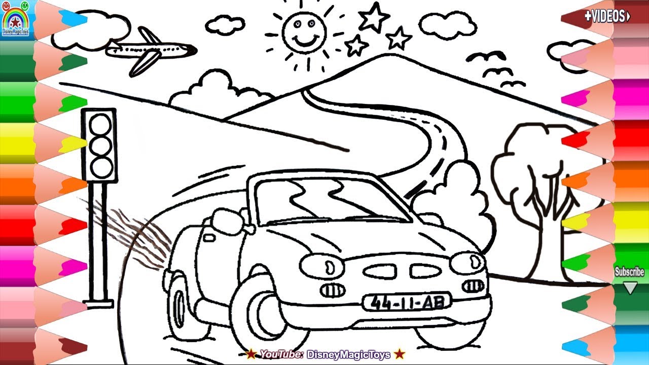 Pintar desenho do Carro e Aprende cada objecto em Inglês 