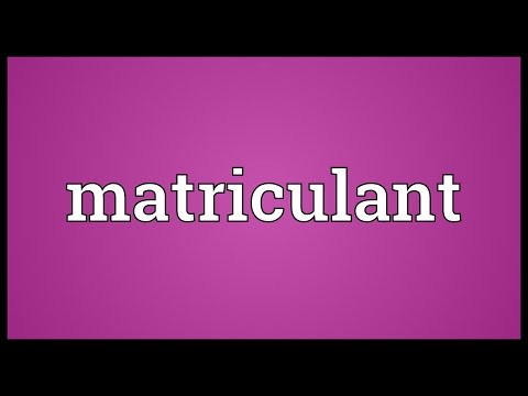 Header of matriculant