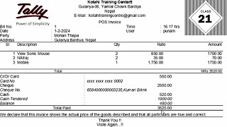 Day21,  What is a POS Invoice? How to Use it on Tally