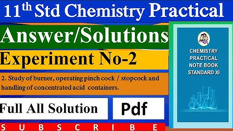 Experiment No.2 Class 11th std Chemistry Practical Book Answer and Solutions Maharashtra Board