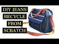 DIY DENIM/JEANS CROSSBODY BAG/PURSE FROM OLD JEANS/RECYCLE/JEANS BAG HAND MADE/ เย็บกระเป๋าจากยีนส์
