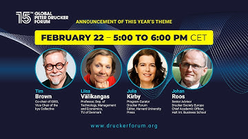 15th Global Peter Drucker Forum - Announcement of this year’s annual topic