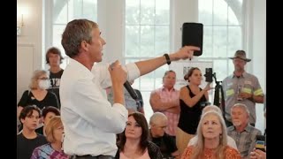 Beto O’Rourke curses at a gun control heckler while discussing the Uvalde shooting.