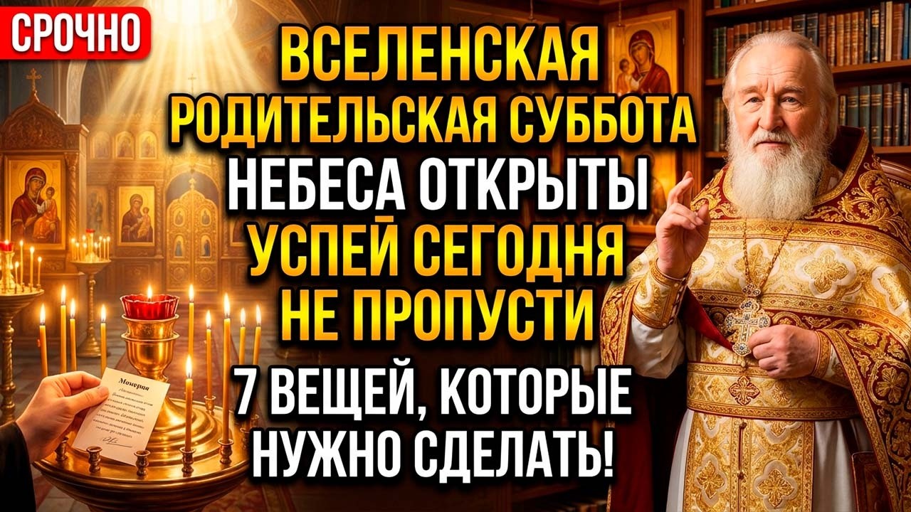 НА ВСЕЛЕНСКУЮ ПОМИНАЛЬНУЮ РОДИТЕЛЬСКУЮ СУББОТУ НЕБЕСА ОТКРЫТЫ ДЛЯ УСОПШИХ! Что обязан сделать каждый