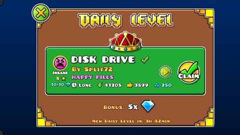 (daily level) "DISK DRIVE" 100% [insane] by Split72 | Geometry Dash