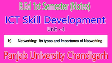 Notes Meaning types and importance of Networking ict skill development punjab university chandigarh