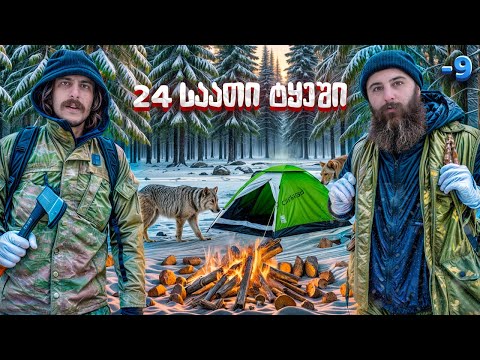 24 საათი ვრჩებით მგლებით სავსე და თოვლით დაფარულ ტყეში / ღამის სარდაფი 44