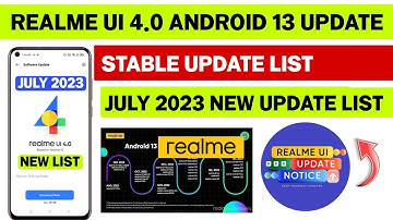 Realme UI 4.0 Stable Update List | Realme July 2023 New Software Update List | Android 13 Update