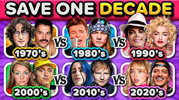 Save One Song: 6 Songs Per Decade 🎶 TOP Songs of the Decades ✨ | Music Quiz