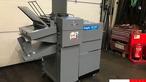 Duplo DC 445 creaser with DC F1 folder   automatic card creasing and folding machine for sale   Gab