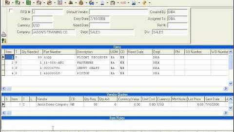 Quantum Control StockMarket - Sending RFQs from the Vendor Quote Module