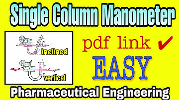 Single column manometer EASY  (pdf AVAILABLE) clear your concept.