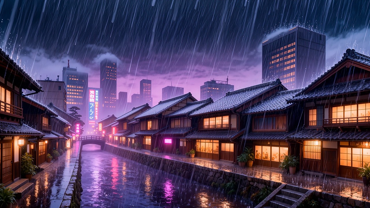 90s Rain Lofi Chill 🌧️ Calm Chillhop Beats for Study and Focus - 12 Hours Chill Mix