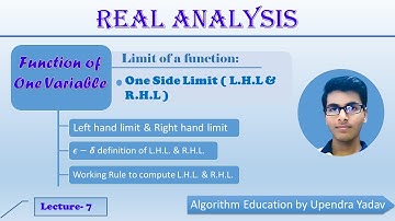 Function of one variable: Limit of a function - L 7 (One sided limit of functions) || IIT-JAM,NET ||