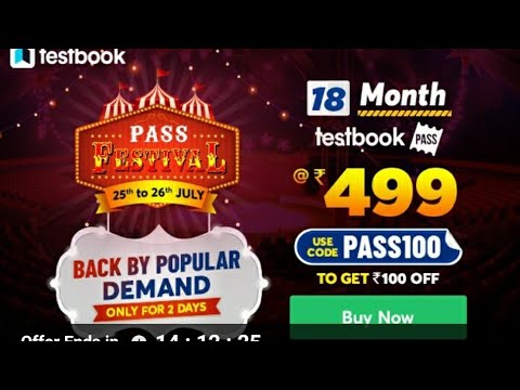 Testbook Pass Festival Sale Coupon Code| 18 Month Testbook Pass Coupon| Back on Popular Demand Code