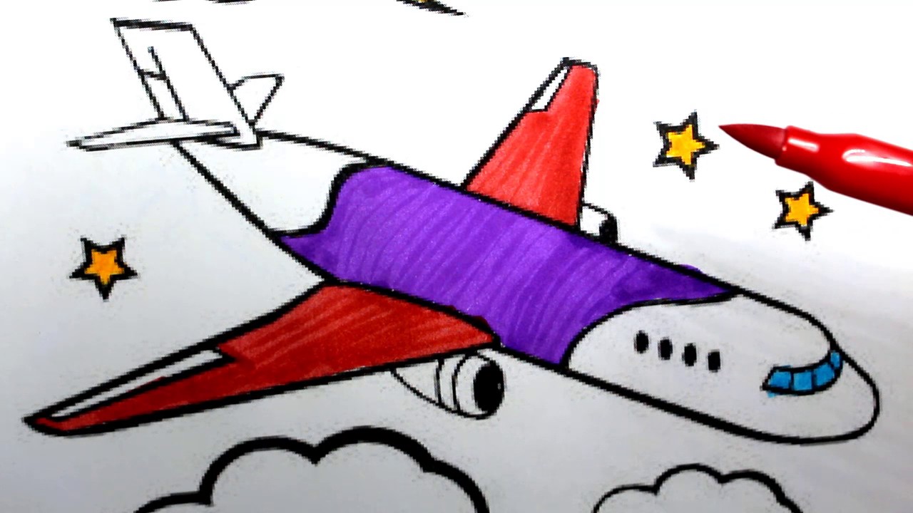 How to draw an airplane simple - bxeby