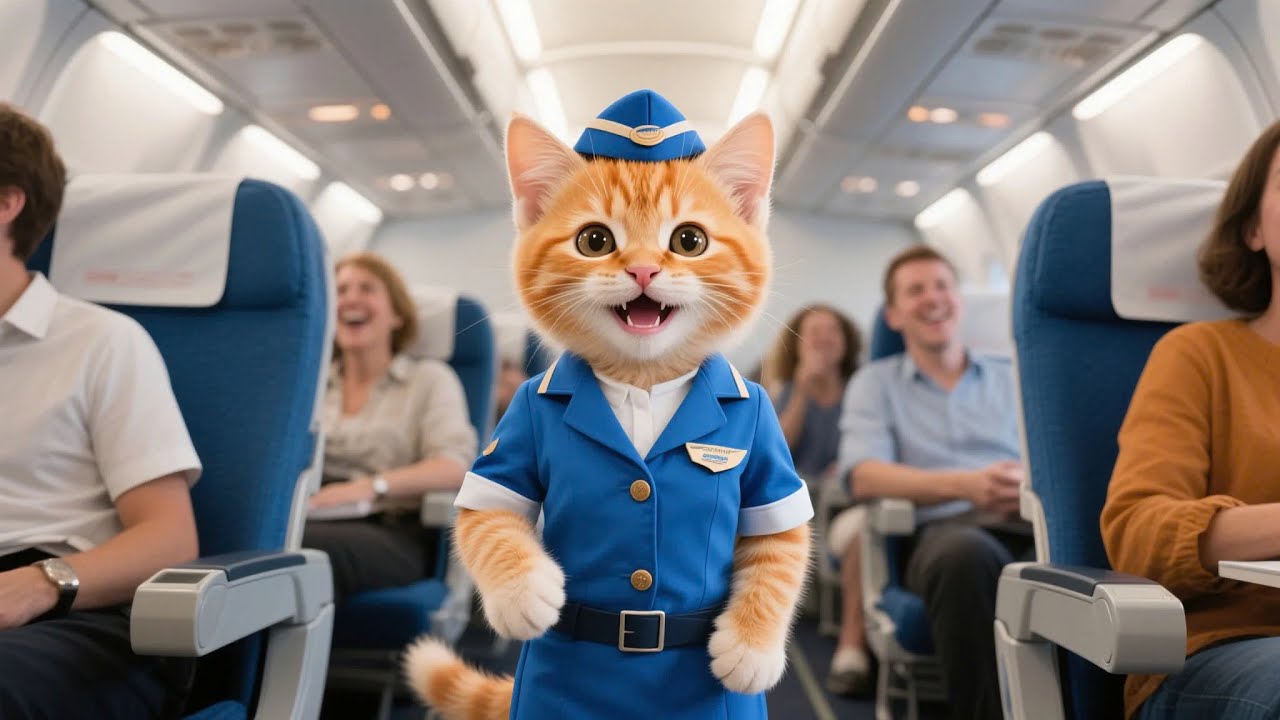 ✈️ Mama Cat Is Proud As Kitten Ginger Becomes An Unexpected Flight Attendant 🐱💼
