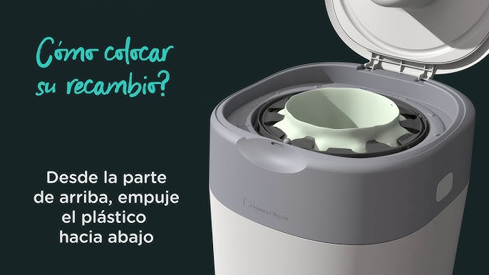 Tommee Tippee Contenedor de pañales Twist & Click Advanced con 4 cassettes  Greenfilm antibacteriano rosa 