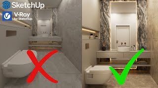 Avoid These Mistakes | Camera Settings For Tiny Rooms | VRay for SketchUp Tutorial