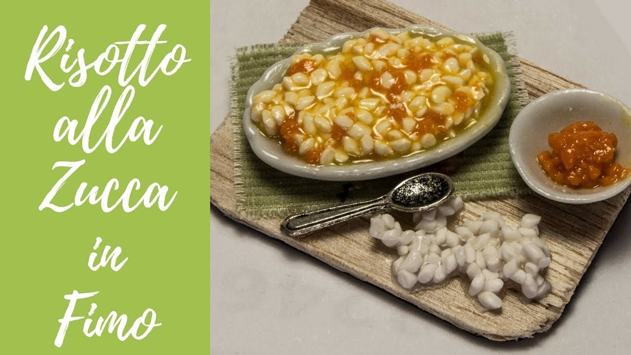 Tutorial: Risotto alla Zucca in Fimo (polymer clay pumpkin rice)