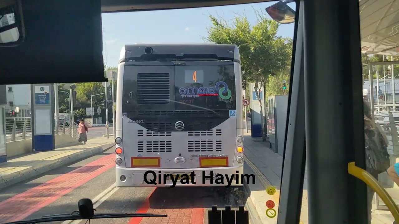 Haifa Metro BRT Line 1 from Qrayot Central to Hof HaCarmel Central via Motzkin/Bialik Downtown Haifa