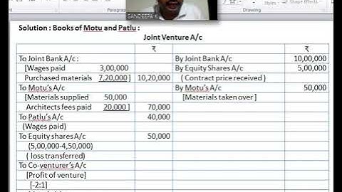 Joint Venture Accounts- Problem No 1 and 2