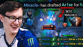 When MIRACLE picks AR1SE the Best Magnus in dota 2, this happens...