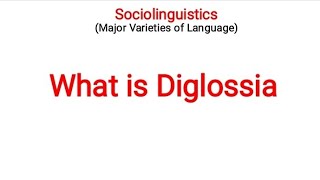 Diglossia in Sociolinguistic | Variety of Language in Urdu/Hindi #5