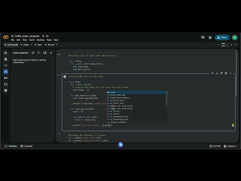 Building coffee order Software(mini project) with the help of Python. 