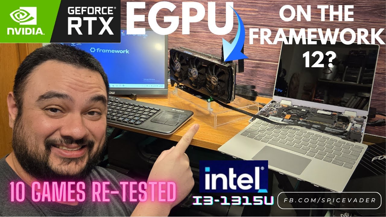 RTX eGPU on the Framework Laptop 12 - Intel i3-1315U // 10 Games RE ...