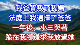 我爸背叛了我媽,法庭上我選擇了爸爸,一年後,小三哭著,跪在我腳邊求我放過她!#言情故事#情感故事#家庭故事#小說#戀愛#婚姻