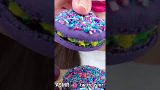 ASMR PURPLE FOOD *GALAXY MACARON 마카롱 먹방 EATING SOUNDS #shorts