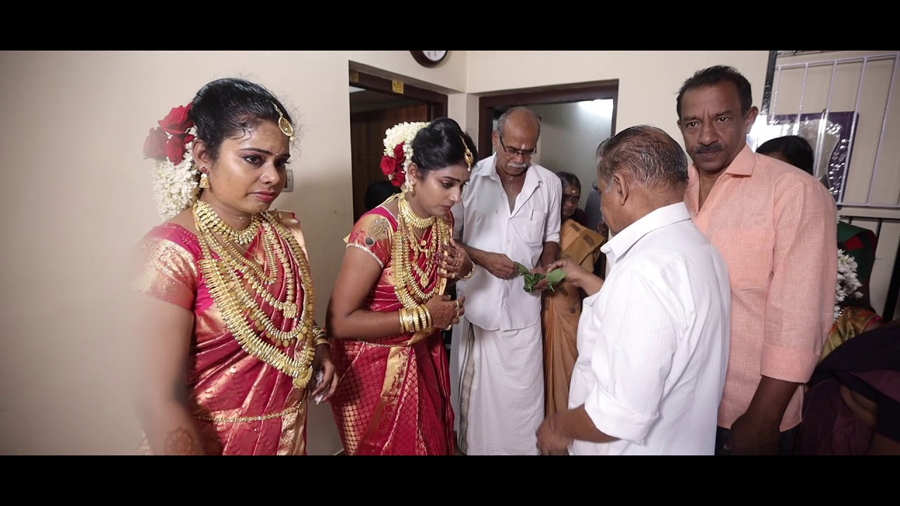 Aswathi with prasobh & Amrutha with ranjith...hindu kerala wedding ...