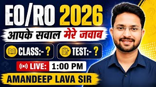 RPSC EO/RO NEW VACANCY &amp; NOTIFICATION 2026 BY AMANDEEP LAVA SIR|| EO/RO CLASS &amp; NAGARPALIKA ACT 2009