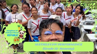 MATHSAYAW PERFORMANCE OF GRADE 12-HONESTY