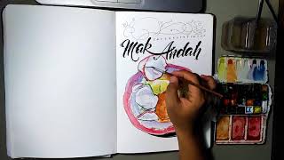 Food Watercolor - Kupat Sayur 