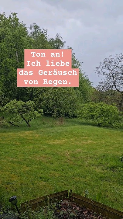 Ton an! Ich liebe das Geräusch von Regen. Und dazu noch das