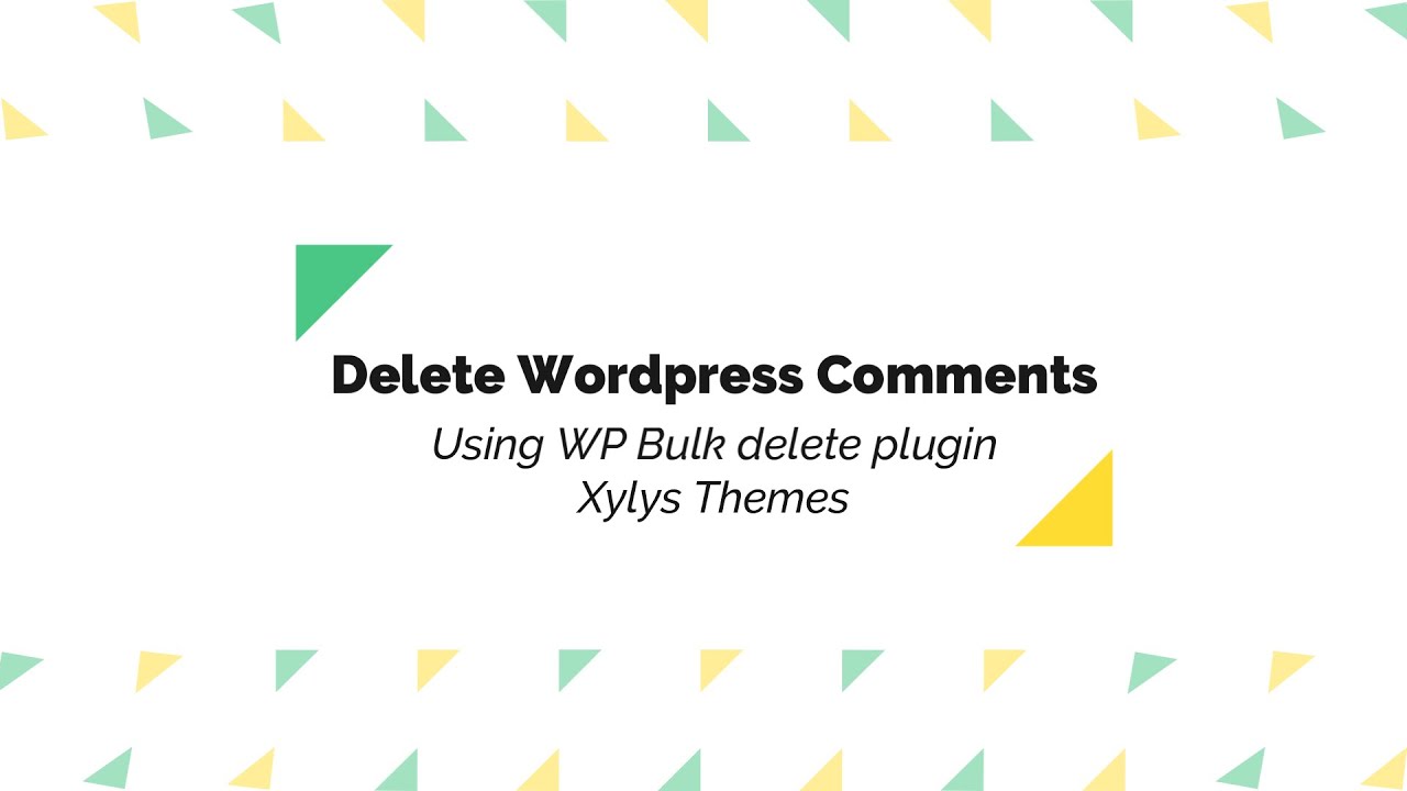 How to Delete WordPress Comments in one click using WP Bulk delete Plugin.